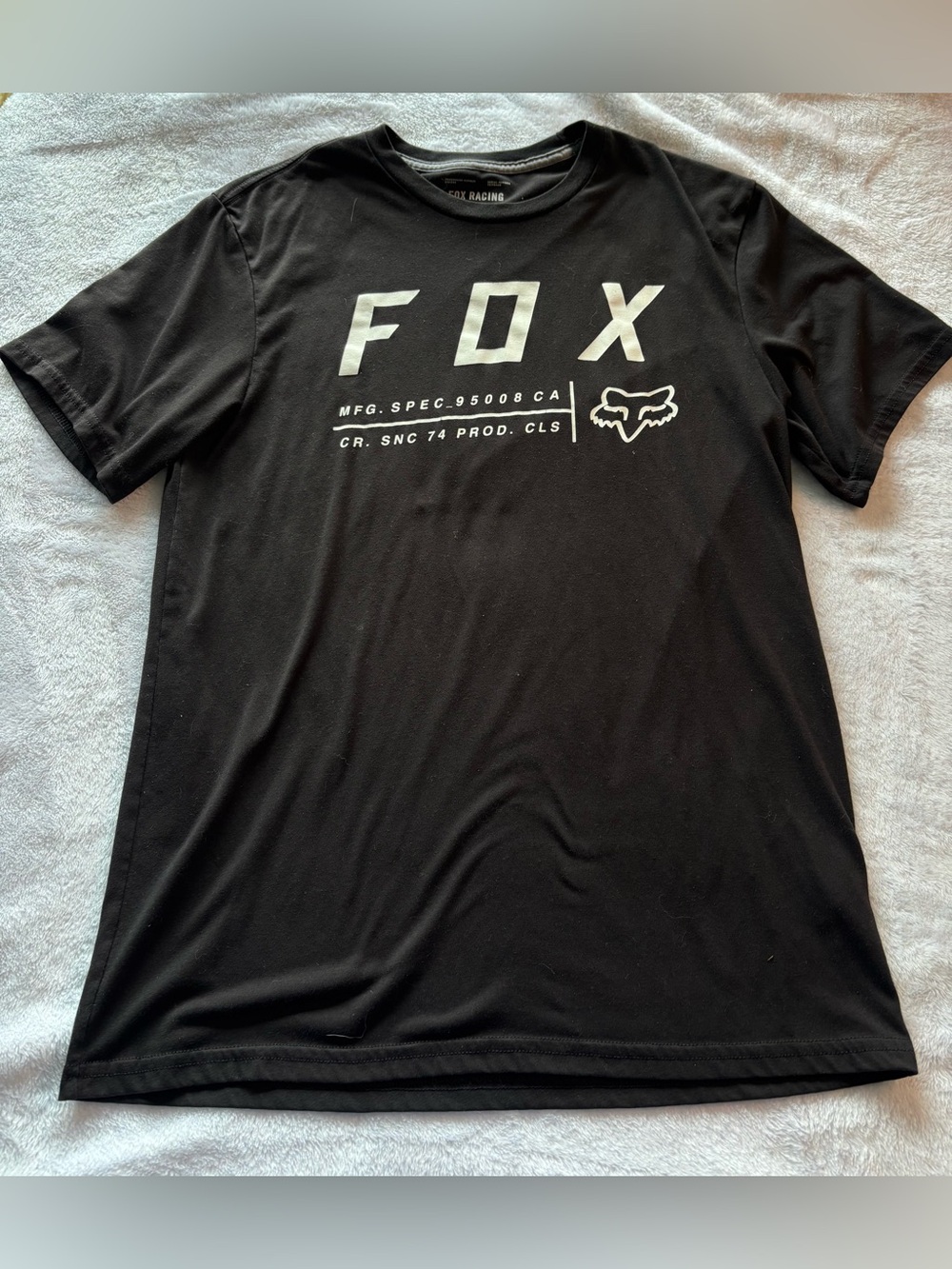 Fox Black Short Sleeve Tee with White Logo